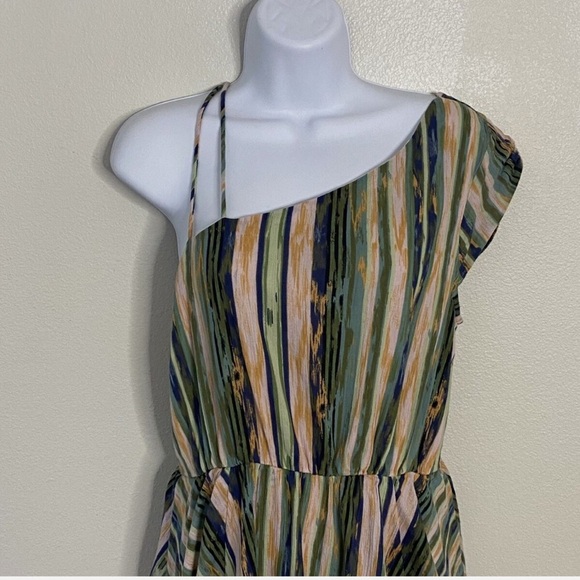 Free People Sleeveless Elongated Stripe Ruffle Minidress size Small - Picture 5 of 11
